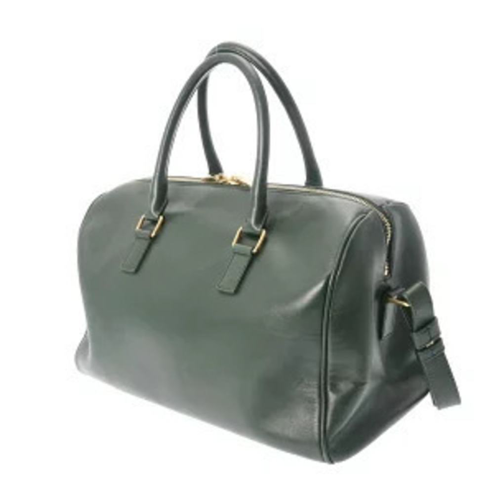 Saint Laurent Duffle Handbag Dark Calfskin Green